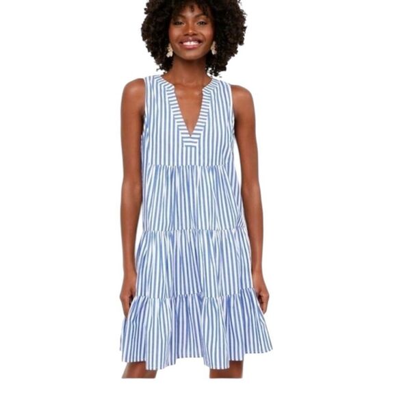 POMANDER PLACE Kenzo Dress Size S Blue White Tuckernuck Striped Casual Beach - Picture 1 of 8